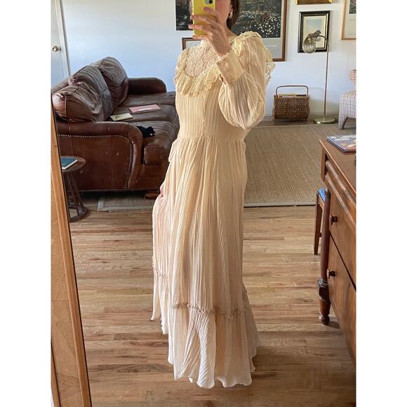 Vintage Victorian Boho Long Sleeve Dress Size Small - Picture 2 of 8